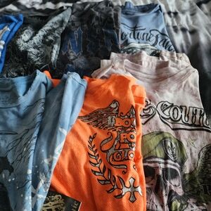 Lot Of 9 Men's Short Sleeve Sleeve Extreme Couture And HELIX Shirts